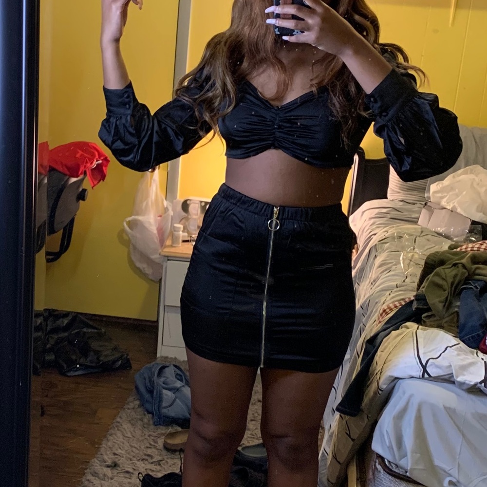 Two Piece Outfit Satin Outfit